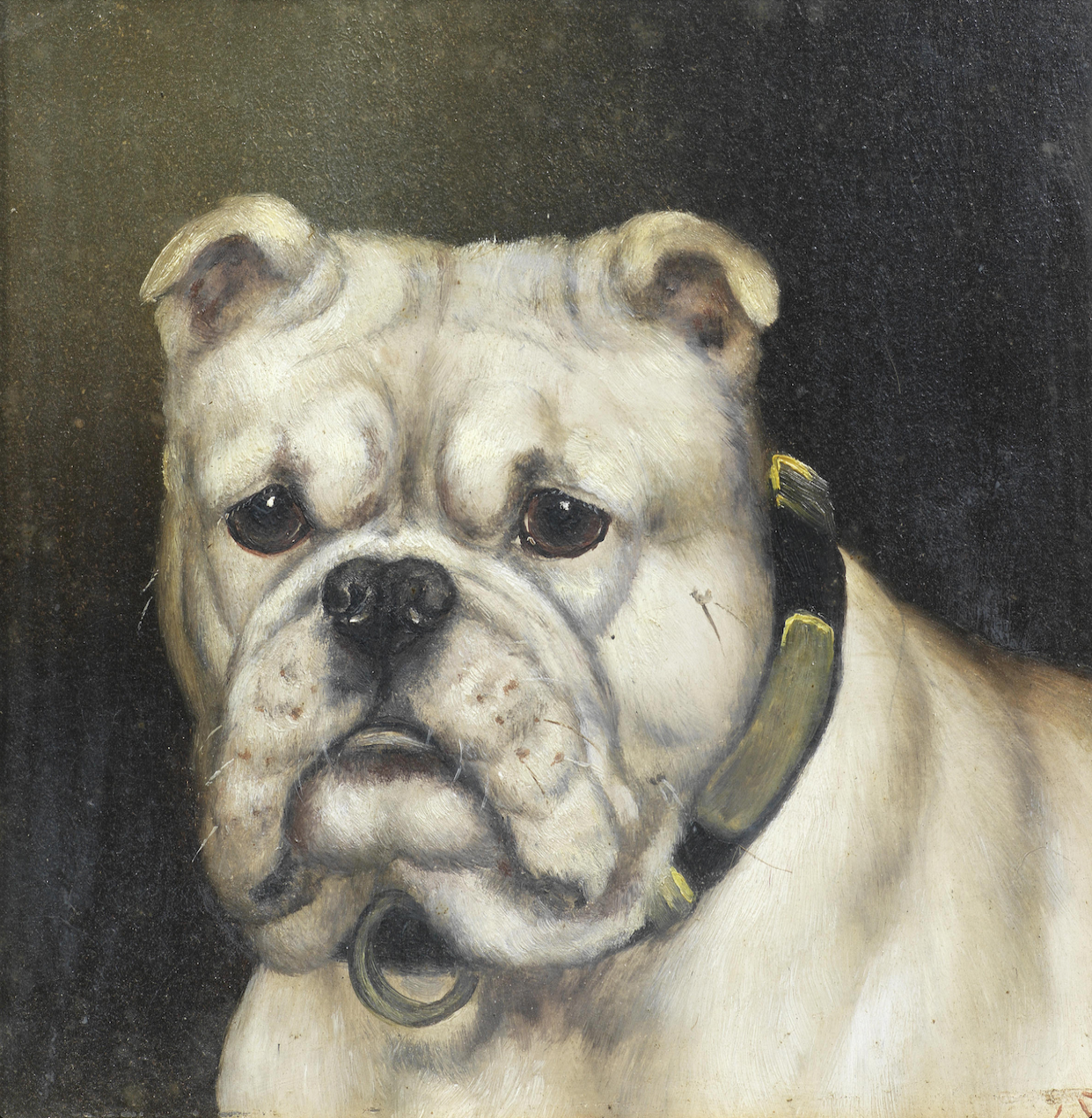 Dog oil painting