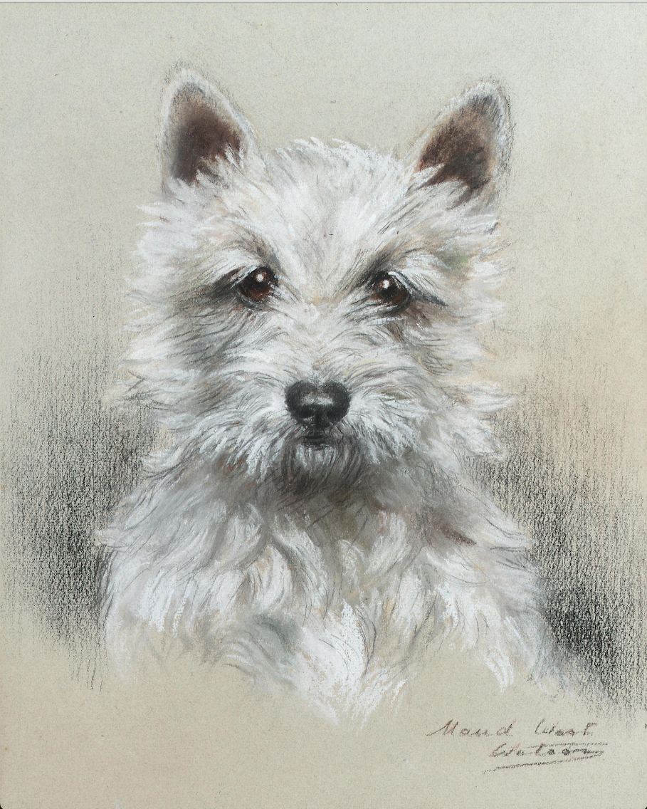 Dog oil painting