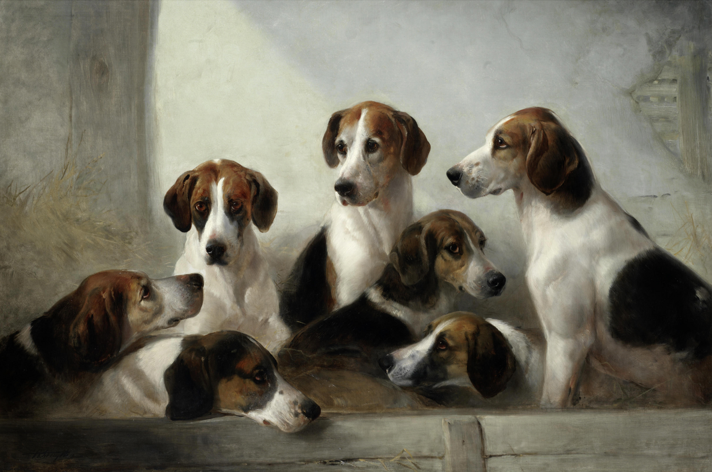 Dog oil painting