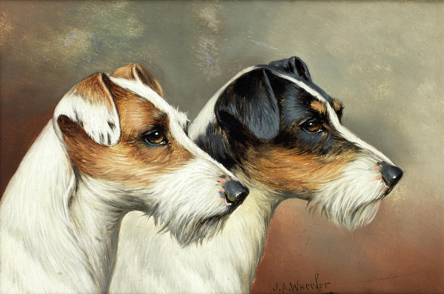 Dog oil painting